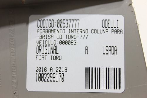 Acabamento Int Coluna Para-brisa Ld Toro 16/19 Usado (777)