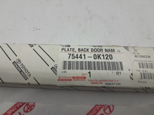 Emblema Tampa Traseira Toyota Hilux Sw4 16/20 754410k120