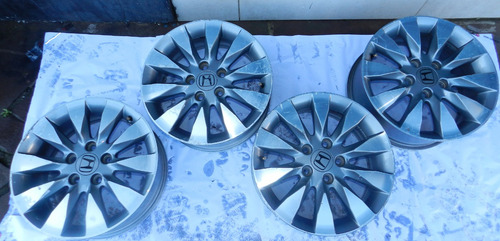 Jogo Roda Liga Aro 16 5 Furos Civic Lxl Lxs 10/12 C/ Detalhe