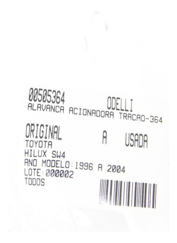 Alavanca Acionadora Trao Hilux Sw4 96/04 (364)