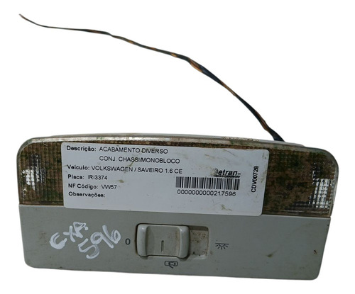 Lanterna Luz Teto Vw Gol G5 2008 A 2012 (ap)