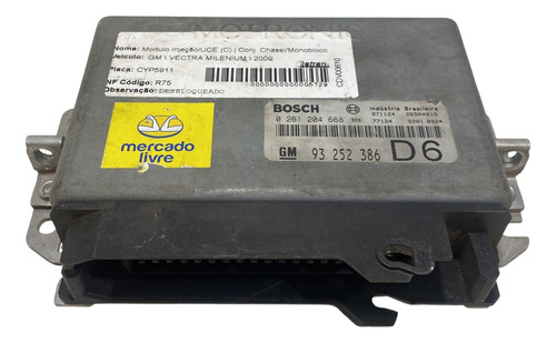 Módulo De Injeção Gm Vectra 2.0 16v 93252386 D6 Bosch
