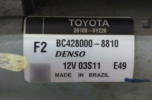 Motor Partida Arranque Toyota Etios 2015 Bc4280008810