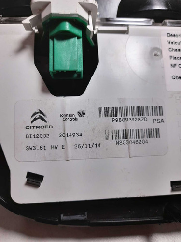Bússola Eclinômetro Citroen C3 Aircross 2015 2014934