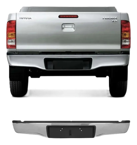 Para-choque Traseiro Cromado Toyota Hilux Srv 05/15 Detalhe