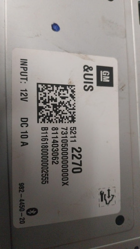 Rádio Chevrolet Onix Lt 1.4 2015 (original) Cód52112270