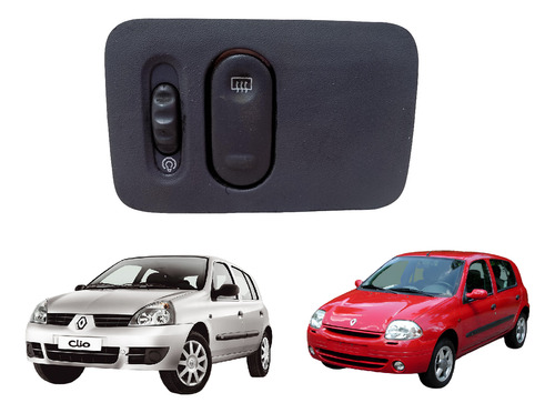Moldura Botão Desembaçador E Luz Painel Clio 2000 2012