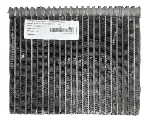 Evaporador Ar Condicionado Megane 1.6 16v 2007 2008 A 2013