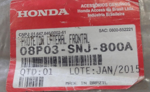 Protetor Frontal Para-choque Honda Fit Civic City 2009/2011